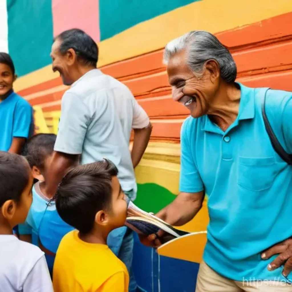 소셜 임팩트 분석의 데이터 시각화 기법 - **Vibrant Community Impact Through Data Storytelling**
**Prompt:** A lively and colorful outdoor...
