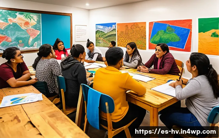 소셜 임팩트 측정의 커뮤니케이션 방법 - A vibrant community meeting in a Latin American urban neighborhood, featuring diverse adults and chi...
