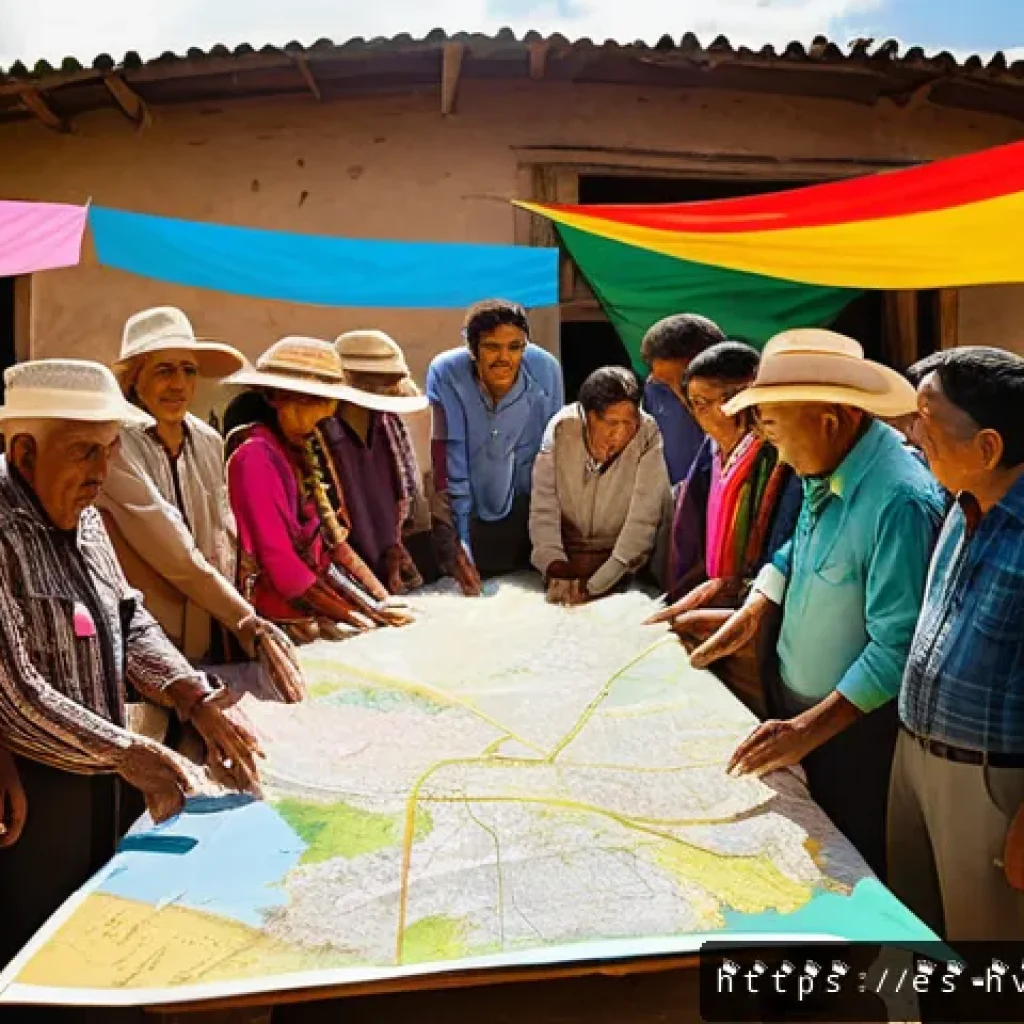 소셜 임팩트 측정의 지역 사회 영향 - A vibrant community meeting in a rural Latin American village, featuring diverse adults and elders g...