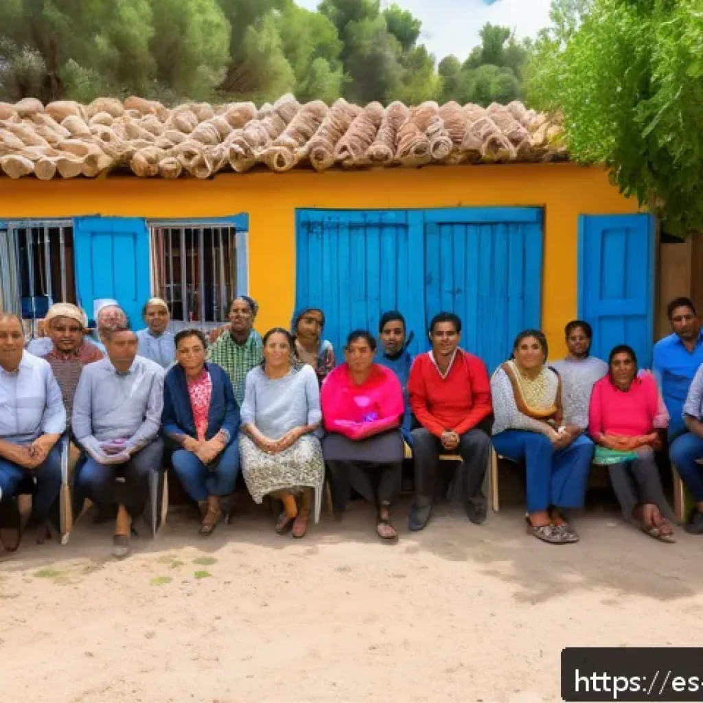 소셜 임팩트 측정의 적시성 원칙 - A vibrant community workshop scene in a small rural village in Spain, featuring diverse local reside...