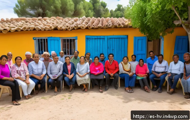 소셜 임팩트 측정의 적시성 원칙 - A vibrant community workshop scene in a small rural village in Spain, featuring diverse local reside...